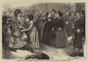 Paris unter der Kommune, Frauen durchsuchen nach Briefen am Nordbahnhof